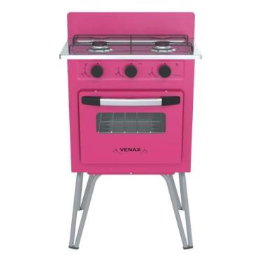 Imagem de Fogão Portátil 2 Bocas Venax Gemini Vetrô a Gás GLP - Rosa