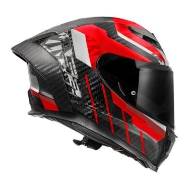 Imagem de Capacete Ls2 FF807 Dragon Carbon Trax Vermelho