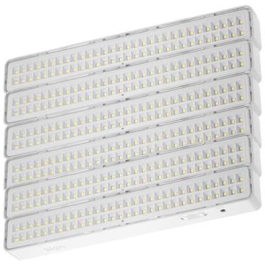 Imagem de Kit 6 Luzes Emergencial Luminaria De Emergência Bivolt 127v 220v Branc