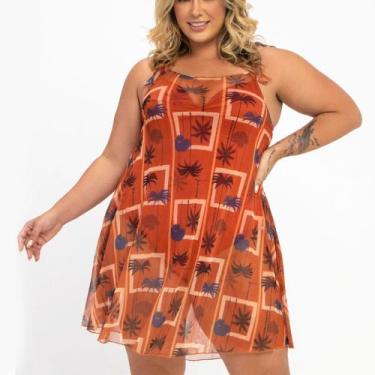 Imagem de Saída De Praia Plus Size, Estampada, Tams. do 46 ao 52 - Banho De Mar,