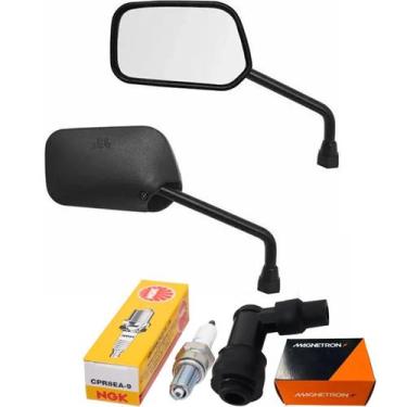 Imagem de Vela, Cachimbo, Retrovisor Fan 125 2009 Até 2013 Kit - Ngk