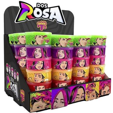 Imagem de Slime Gelele Torre dos Rosa 330g com 5 Cores Display com 12 Unidades Doce Brinquedo
