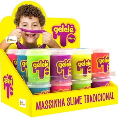 Imagem de Slime Gelelé Pote Tradicional 152g Cores Fluorescentes Vibrantes Display 24 Unidades Doce Brinquedo