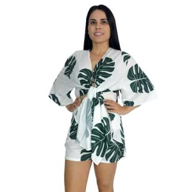Imagem de Saída de praia conjunto Kimono camisão + Shorts - Tropicana Modas, Úni