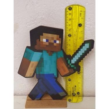 Imagem de Enfeite de Mesa Decoração Festa Mdf Minecraft