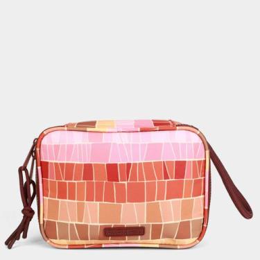 Imagem de Necessaire Farm Xero Mosaico Feminina, Marrom, Rosa, Único