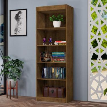 Imagem de Estante de Livros 50,9CMX178CM Multiuso Larissa Marrom/Jequitiba - J&A