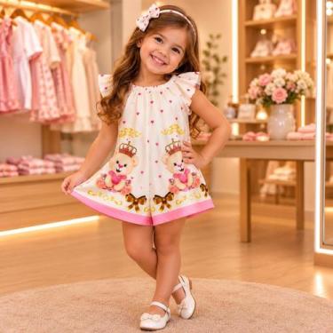 Imagem de Macacão Menina Infantil Temático Realeza + Tiara - act, 03 anos a 06 a