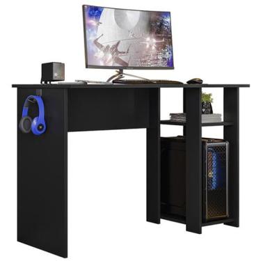 Imagem de Mesa Gamer 108 cm Suporte Para CPU Neko PTL Cor:Preto Fosco - Peternel