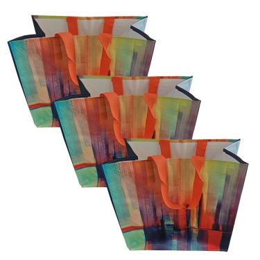 Imagem de 3 Ecobag Gigante Ráfia Nova Estampa 44X45x29cm B4u
