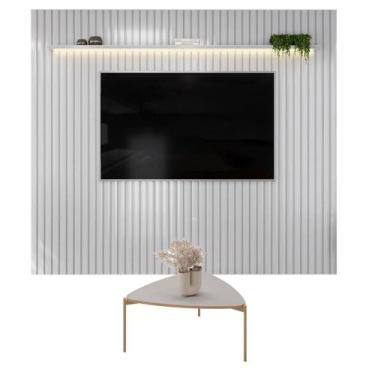 Imagem de Painel Para TV Trento 275 Ripado Bali LED com Mesa de centro Lina-Dj M