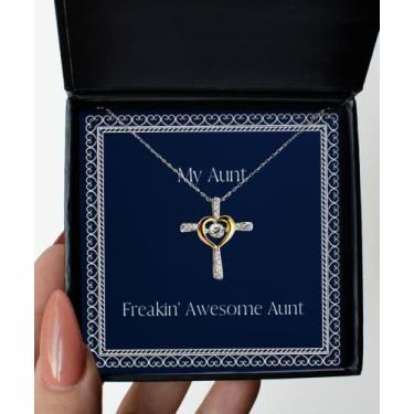 Imagem de SpreadPassion Presente reutilizável para tia e tia incrível, colar de sarcasmo para o dia das mães