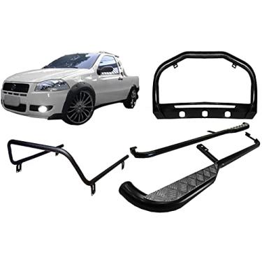 Imagem de KIT QUEBRA MATO+ESTRIBO+SANTO ANTONIO STRADA ATÉ 2013 PRETO