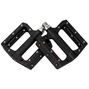 Imagem de Pedais ultraleves de bicicleta de montanha de fibra de nylon, 4 cores, pedais de rolamento de bicicleta de estrada, peças de bicicleta, preto