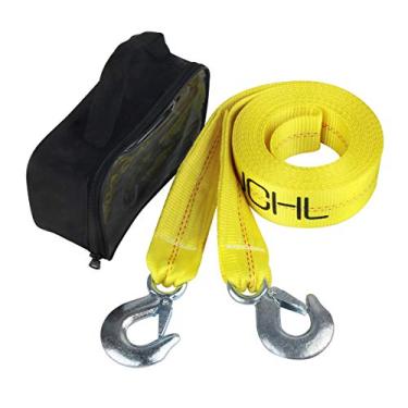 Imagem de JCHL Alça de reboque de nylon com ganchos 5 cm x 50 cm corda de recuperação de veículos pesados com capacidade de 9 kg para carro, caminhão, jipe, quadriciclo, SUV