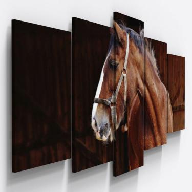 Imagem de Quadros Decorativos Fazenda Cavalo Colorido Sala Copa 