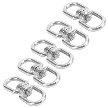 Imagem de Gancho giratório de extremidade dupla, conector de anel de manilha olho a olho M5 para rolamento de carga de 130 kg para conexão entre cordas de fio de aço e correntes