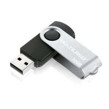 Imagem de Pen Drive Multilaser Twist Usb 2.0 32Gb Preto/Prata - Pd589