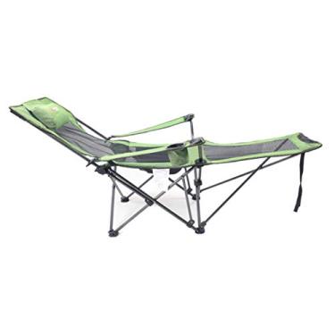 Imagem de HIOD Cadeira dobrável para ambientes externos portátil multifuncional cadeira para cama jardim pátio lounger praia espreguiçadeira, verde
