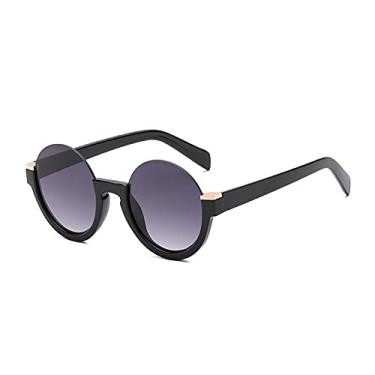 Imagem de Óculos de sol femininos redondos sem aro fashion com gradiente retrô lentes transparentes armação sombras uv400,2, china