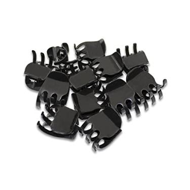 Imagem de 36 Presilhas Formato Piranha Tridente para Prender Cabelo, Média, Preto