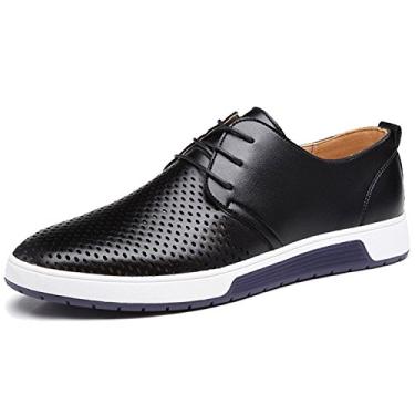 Imagem de ZZHAP Tênis masculino casual Oxford respirável liso fashion, Preto, 44