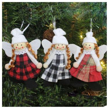 Imagem de Kit 6 Enfeite Natalino Pendente Para Árvore De Natal Anjo 15cm