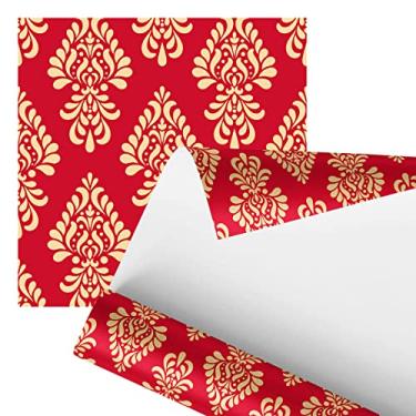 Imagem de Papel De Parede Adesivo Arabesco Vermelho Decorativo 2,80m