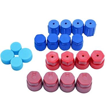 Imagem de 20 peças/conjunto R134a/R12 13 mm e 13,5 mm e 14 mm e 16 mm e 17 e 17,5 mm serviço de ar condicionado sistema AC tampas de porta de carregamento (4 peças para cada tipo)