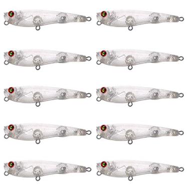 Imagem de FREE FISHER Iscas de pesca em branco sem pintura, 20 peças iscas de pesca de robalo sem pintura em branco 7 cm 5,7 g