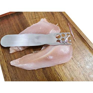Imagem de ropto Extrator de tendão para remover pedaços brancos em lombos de peito de frango