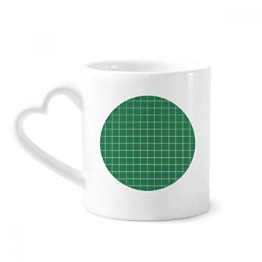 Imagem de Caneca com padrão decorativo de grade verde branca caneca café cerâmica copo de coração de vidro