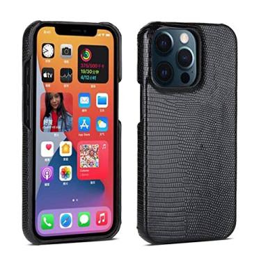 Imagem de Estojo de couro granulado de pele de cobra para iPhone 13 11 12 Pro Max 13 Mini XR X XS Max capa traseira de telefone de proteção rígida, preto, para iPhone 13