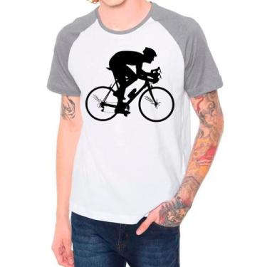Imagem de Camiseta Raglan Ciclismo Bike Bicicleta Cinza Branco Masc01 - Design C
