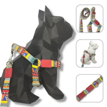 Imagem de Conjunto Coleira, Peitoral E Guia Para Cachorro - Modelo Afrika - Petz