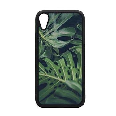 Imagem de Capa verde com imagem de planta natureza noturna para iPhone XR para proteção de telefone Apple