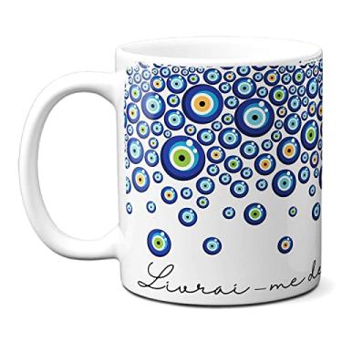 Imagem de Caneca Livrai-Me De Todo O Mal, Amém! Olho Grego Presente (Branca)