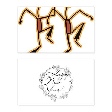 Imagem de Boneco do Egito dançando com estampa engraçada de ano novo, cartão de felicitações, mensagem de abençoar presente