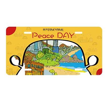 Imagem de DIYthinker Placa de licença do Brasil Rio de Janeiro pintada à mão para decoração de carro, Dia da Paz