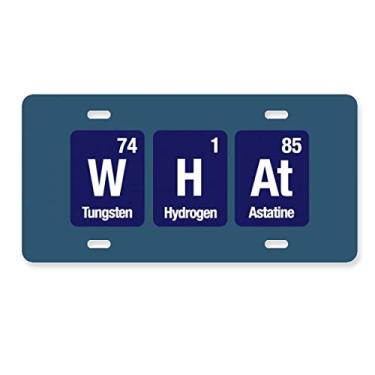 Imagem de DIYthinker Qual elemento químico ciência placa de licença decoração aço inoxidável automóvel etiqueta