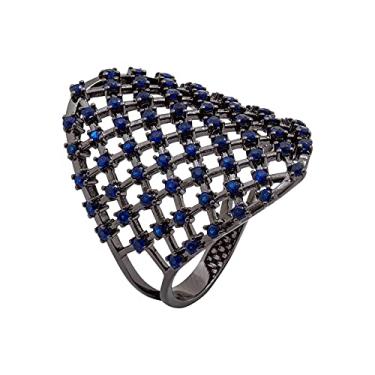 Imagem de Anel Zircônia Grafite AN3644 (Azul, 18)