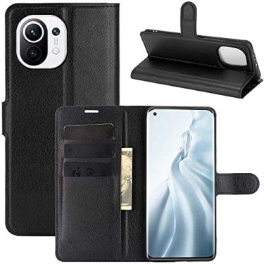 Imagem de Capa Capinha Carteira 360 Para Xiaomi Mi 11 com Tela de 6.81" Polegadas Case Couro Flip Wallet (Preta)