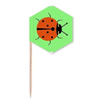 Imagem de Seven Star Ladybug Animated Pest Inseto Toothpick Flags Cupcake Picks Party Celebration