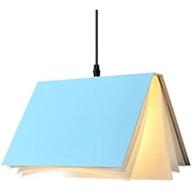 Imagem de Lustre De Livro De Design Criativo, Luminária De Teto Industrial, Luminária De Teto, Luminária De Teto, Para Restaurante, Bar, Quarto, Cabeceira,Azul,Hilarious123