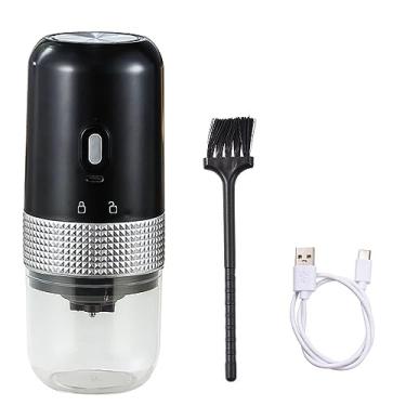 Imagem de Jethrora Moedor de café elétrico portátil 13 W 200ml USB com configuração ajustável ajustável Moedor de grãos de café sem fio com limpeza Escova para viagens, acampamento, escritório doméstico