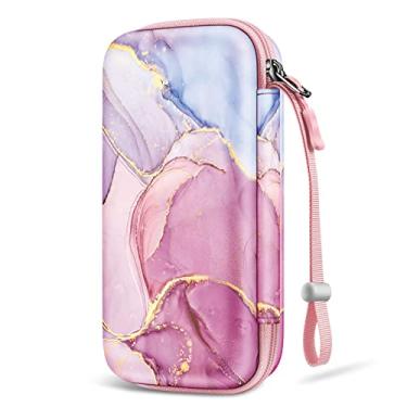 Imagem de FINTIE Estojo de transporte para calculadora gráfica para TI-84 Plus CE, caixa protetora rígida de EVA à prova de choque para TI-83 Plus CE/Casio fx-9750GII (mármore brilhante)