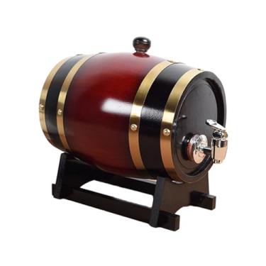Imagem de Generic Barril de vinho de carvalho com suporte, barril de vinho de madeira com tampa e torneira dispensador de barril de cerveja de grande capacidade para, 1.5L