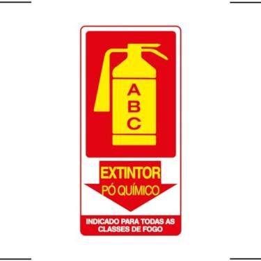 Imagem de Placa De Sinalização Extintor ABC Pó Químico 15x30 Ekomunike - X-705 F9e