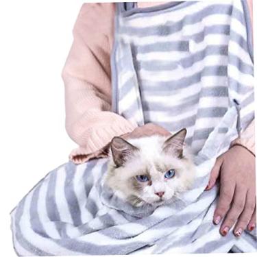 Imagem de Ciieeo animal animais sofá em l plush Fácil toys simparic cama gato de estimação segurando avental gato segurando avental segurando avental de gato bicho de estimação roupas Saco de gato