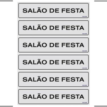 Imagem de Combo 6 Placas De Sinalização Salão De Festa 30x7 Ekomunike - B-523/1 F9e